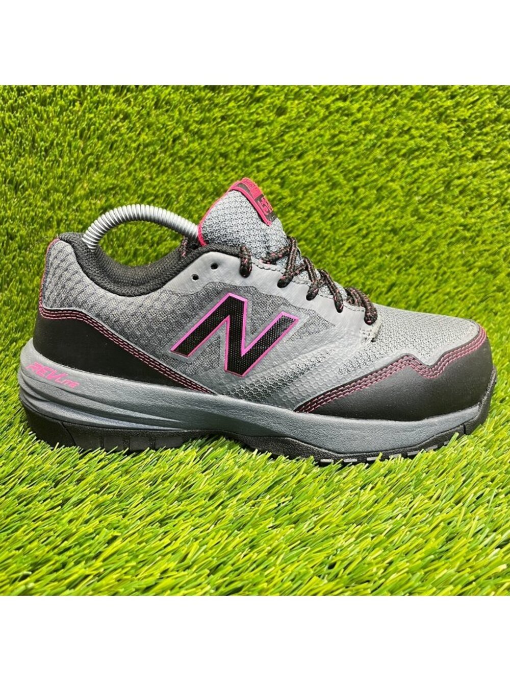 New Balance 589v1 Womens Size 7.5 Gray Black Walking‎ Composite Toe Work Shoes